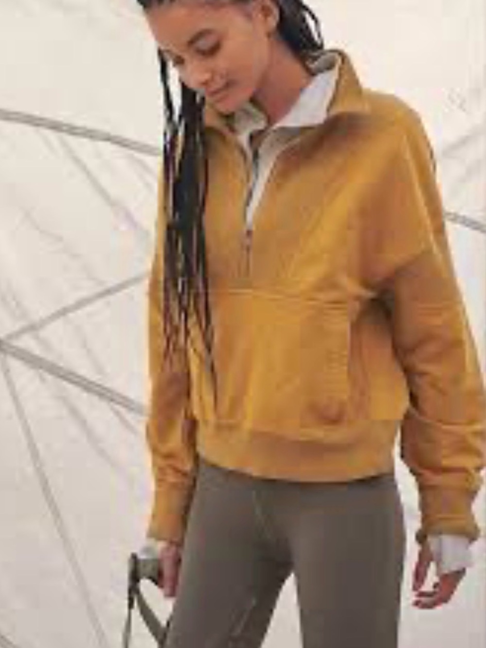 FP Movement by Free People Adeline Mustard Half-Zip Pullover